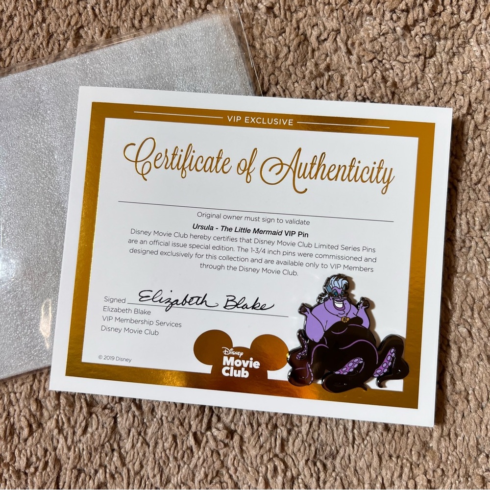 Disney Movie Club Ursula Purple and Black Pin